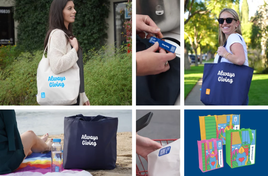 Make a custom bag request for the Fill it Forward tote bag.